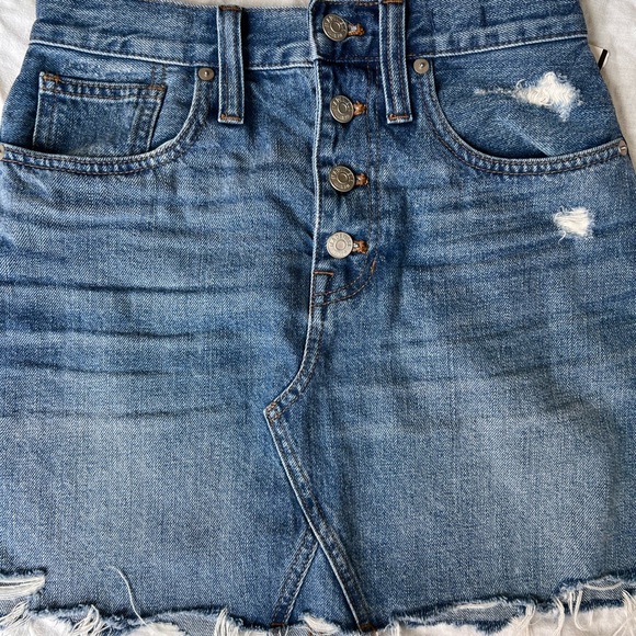 Madewell button front rigid A-line denim skirt women's size 25 - Picture 6 of 10